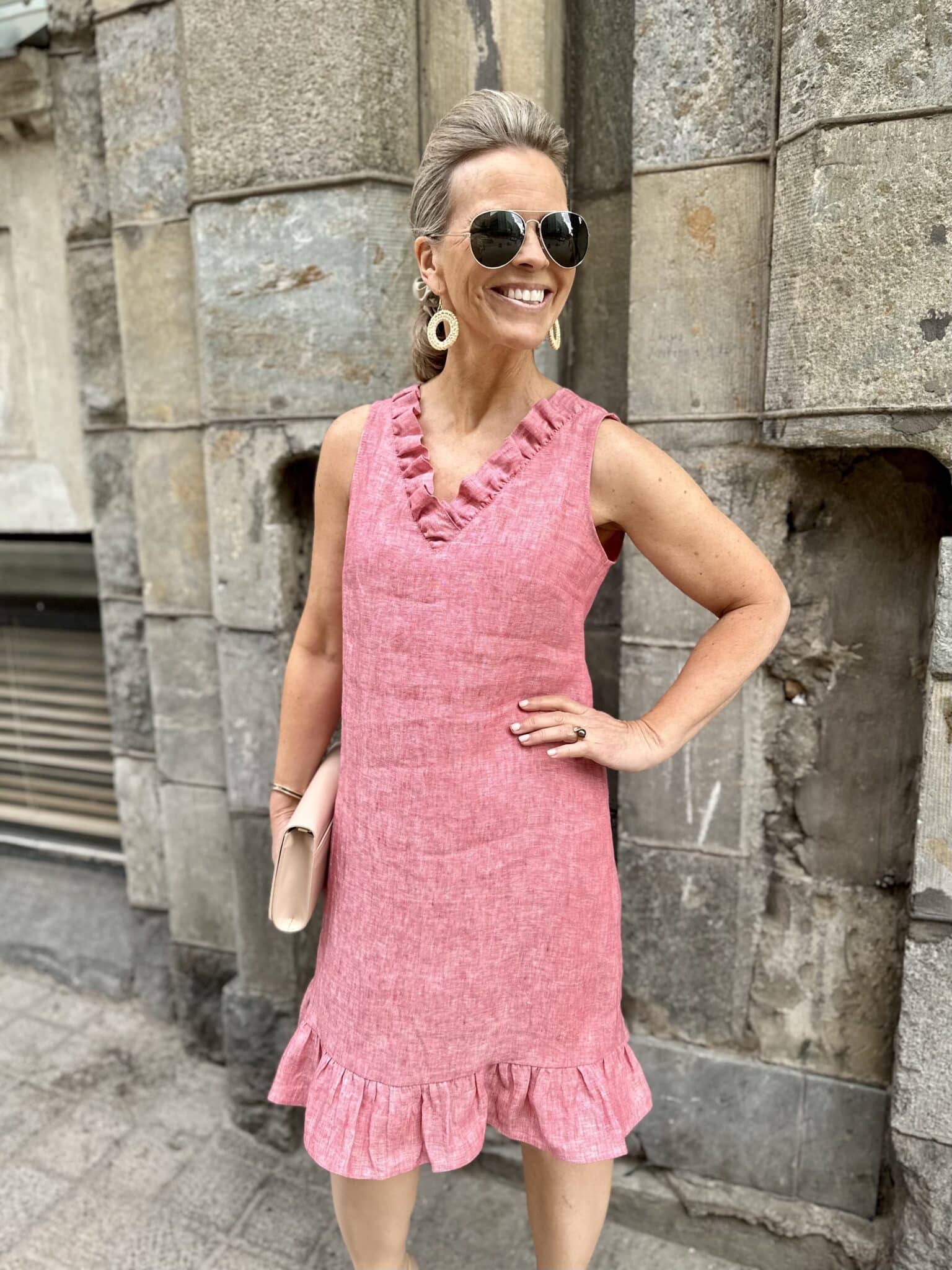 Doppwoman Allison pellavamekko punaisena