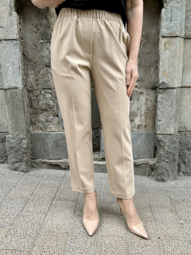 Emal nilkkahousut; beige - Image 2