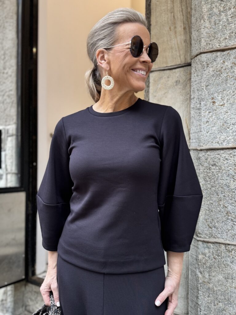 Pari Vincent 3/4 hihainen paita; musta