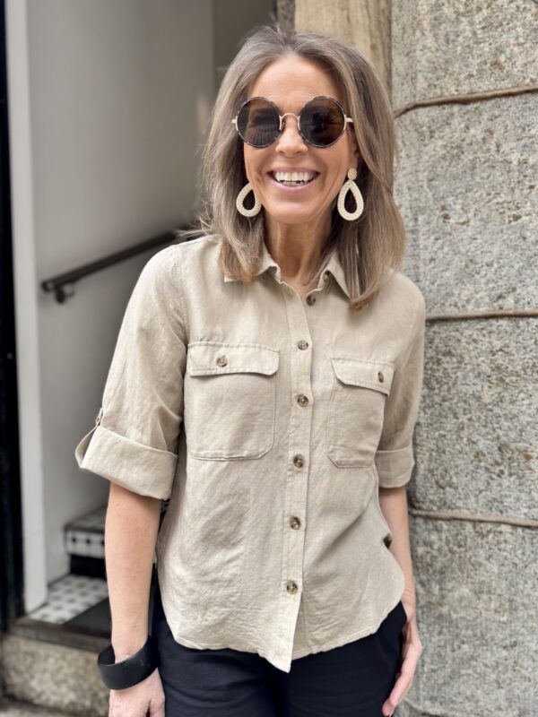 Rayani pellava/viskoosi paita; beige