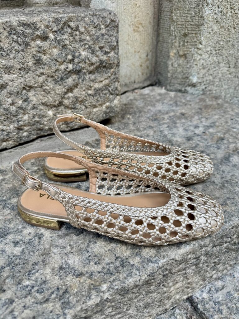 Evans slingback ballerinat; kulta - Image 3