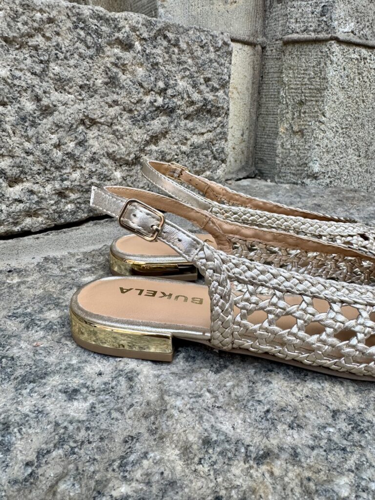 Evans slingback ballerinat; kulta - Image 4