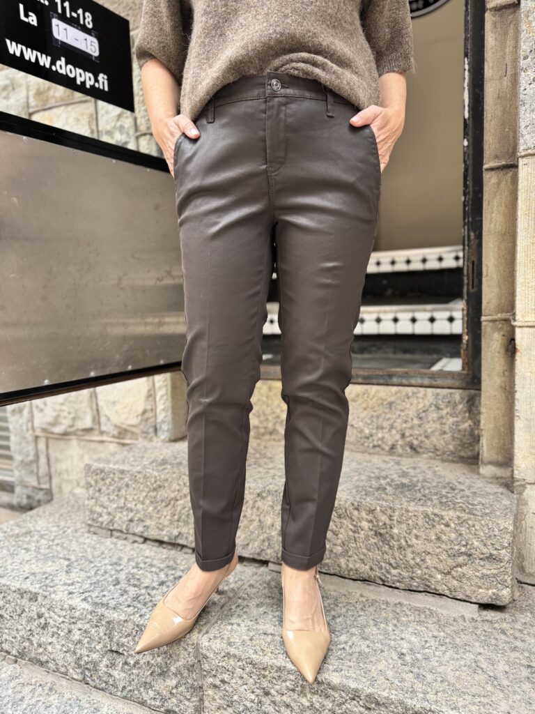 Chino coated housut; ruskea - Image 2