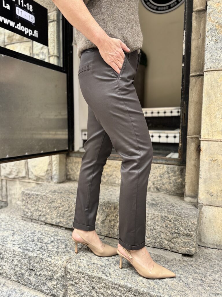 Chino coated housut; ruskea - Image 4