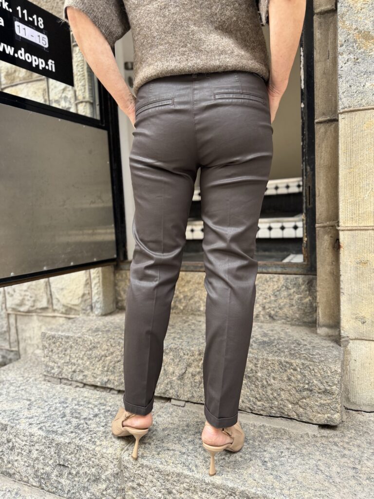 Chino coated housut; ruskea - Image 5