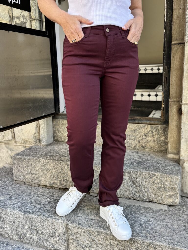 Dream cropped housut 29"; burgundy - Image 2