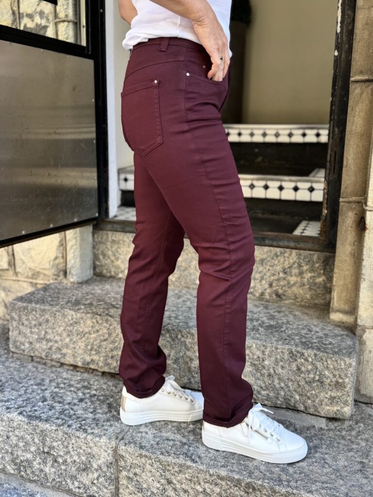 Dream cropped housut 29"; burgundy - Image 3