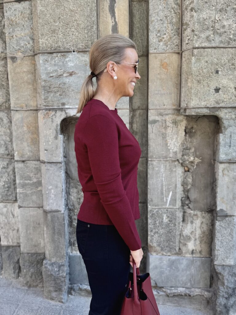 Kellsie neuletakki; viininpunainen - Image 4