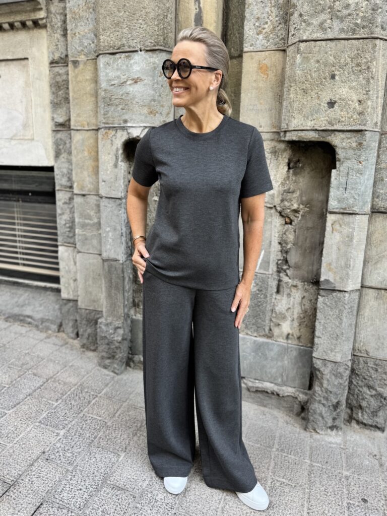 Gincette housut; meleerattu tummanharmaa - Image 8