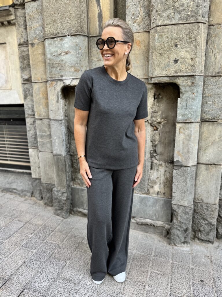 Gincette housut; meleerattu tummanharmaa - Image 7
