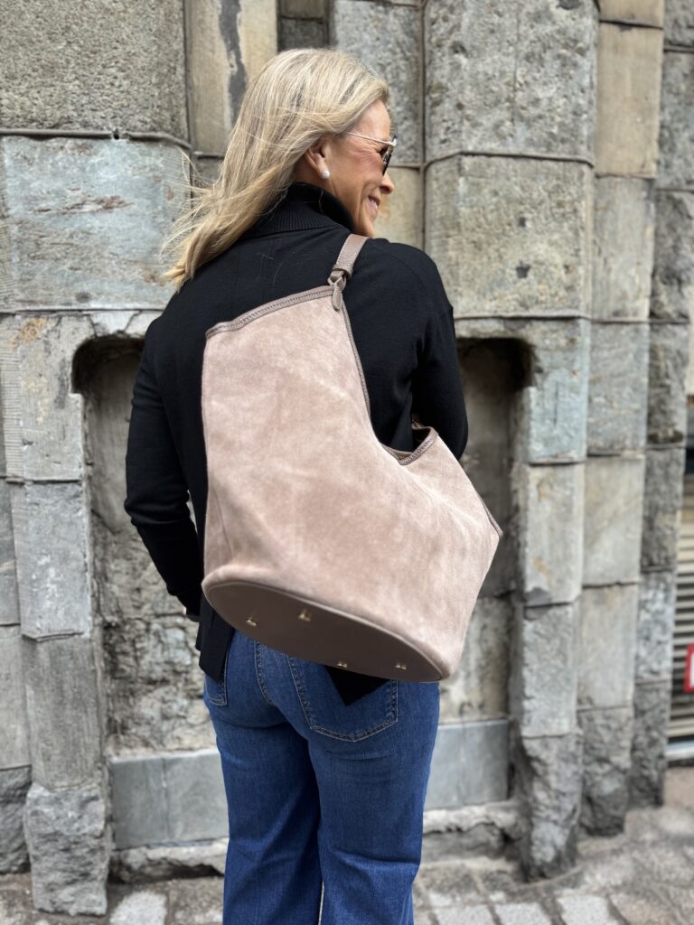 Diandra olkalaukku mokkanahkaa; taupe - Image 2