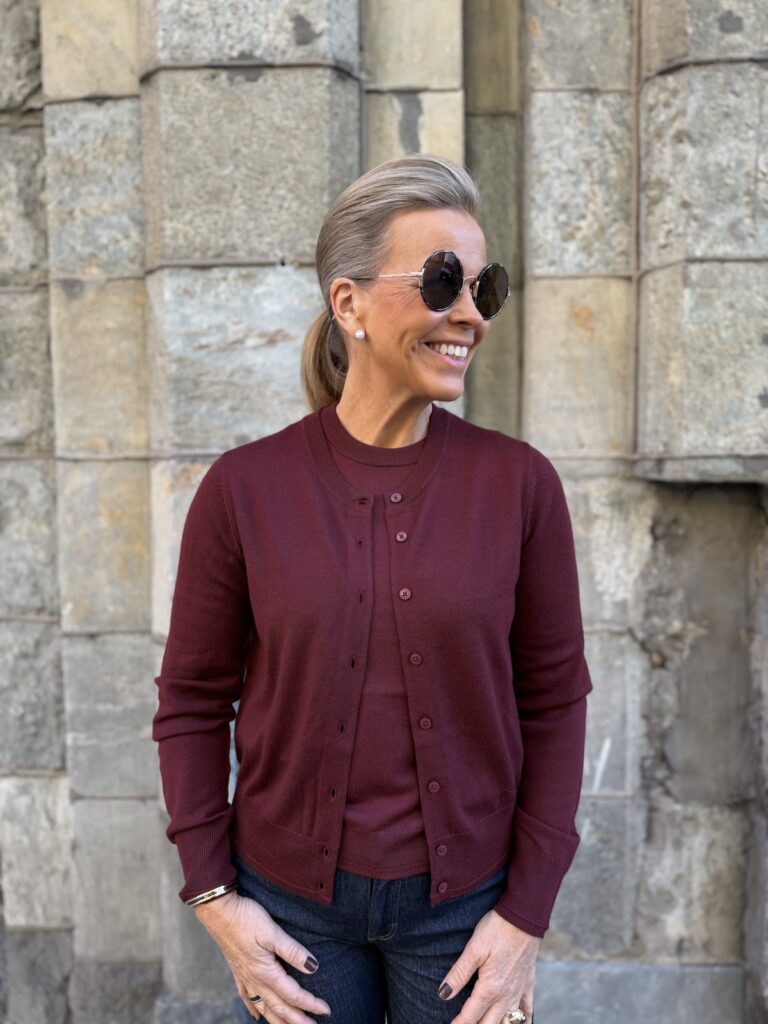 Noelani neuletakki; viininpunainen - Image 2