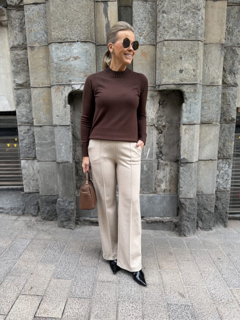 Chiara smart housut; vaalean beige meleerattu - Image 9
