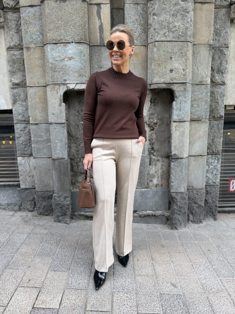 Chiara smart housut; vaalean beige meleerattu - Image 8
