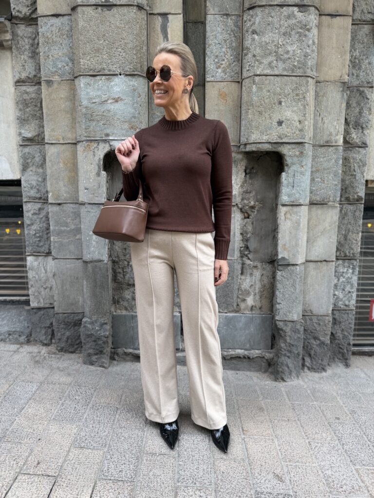 Chiara smart housut; vaalean beige meleerattu - Image 7