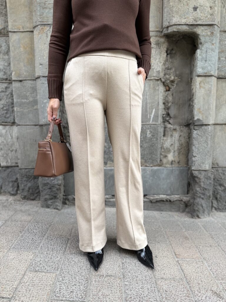 Chiara smart housut; vaalean beige meleerattu - Image 2