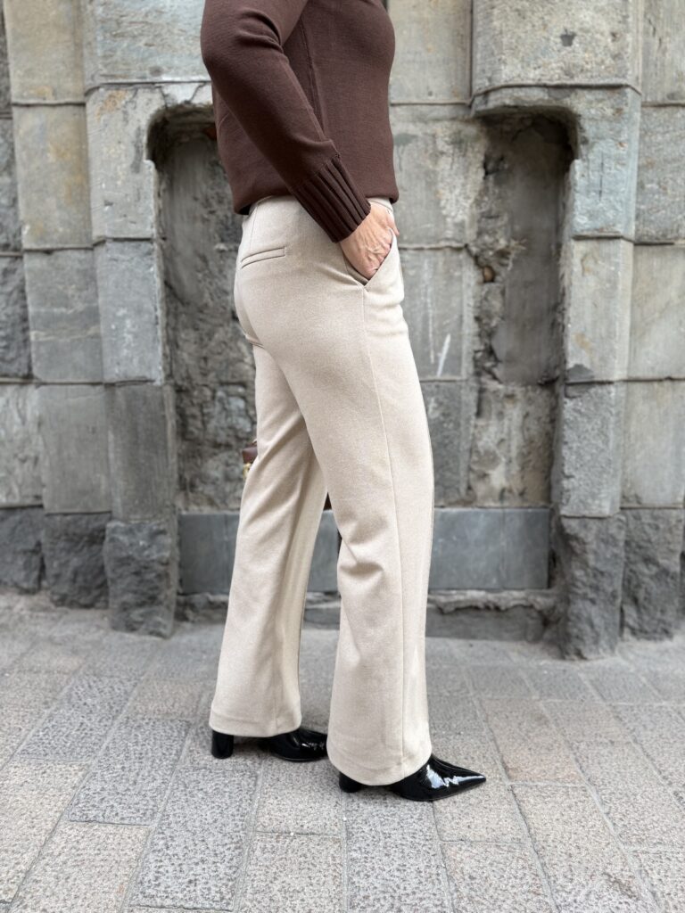 Chiara smart housut; vaalean beige meleerattu - Image 4