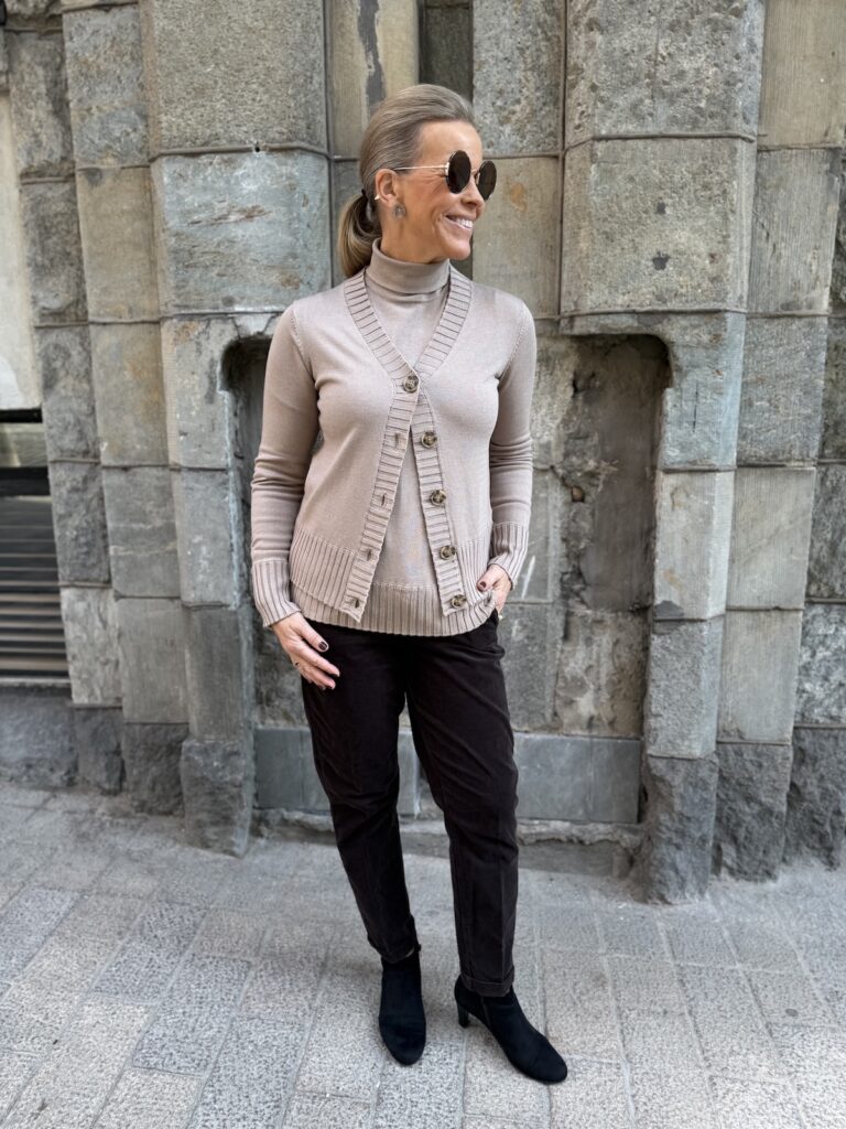 Zaulo neuletakki; beige melange - Image 5