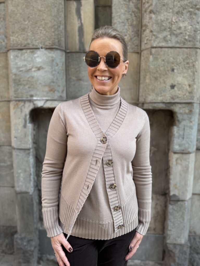 Zaulo neuletakki; beige melange - Image 6