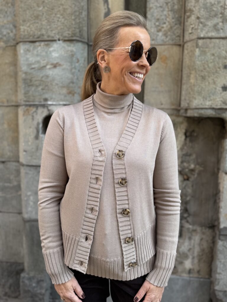 Zaulo pooloneule; beige melange - Image 5