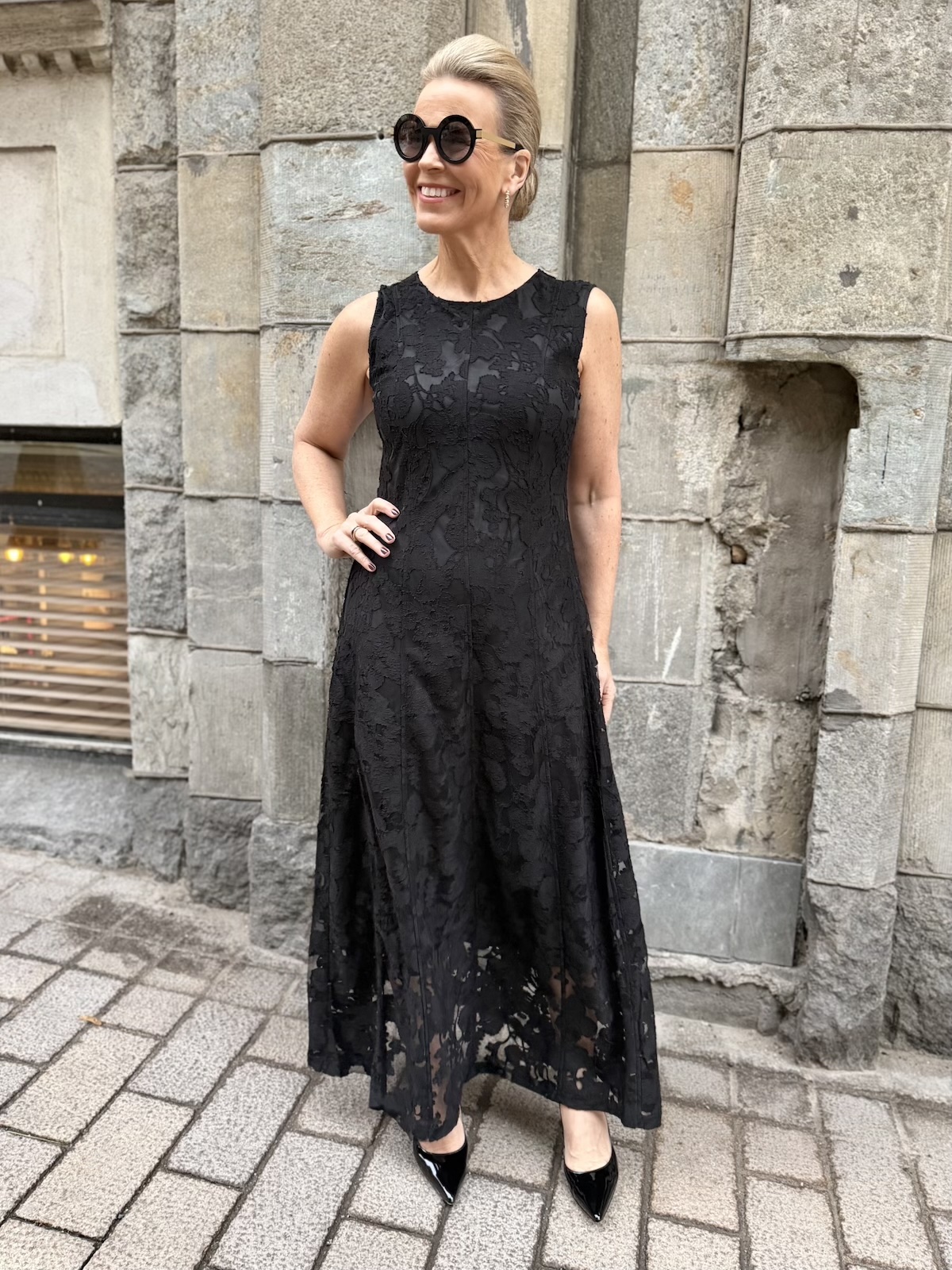 Aisling hihaton midimekko; musta - Image 2