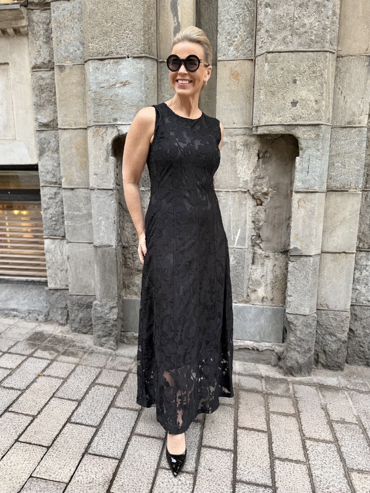 Aisling hihaton midimekko; musta - Image 3