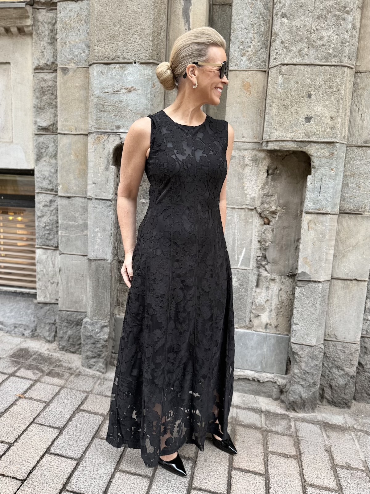 Aisling hihaton midimekko; musta - Image 4