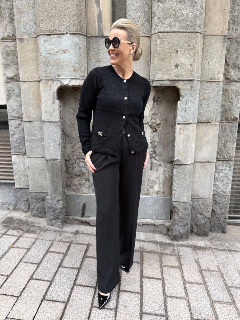 Nylah neuletakki; musta - Image 8