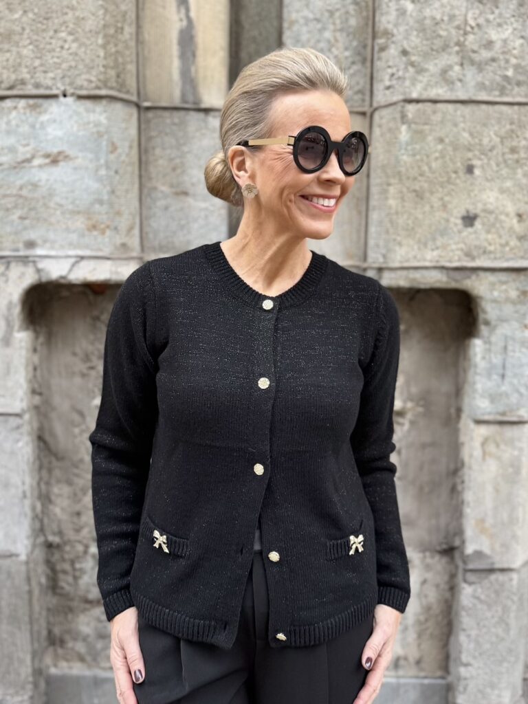 Nylah neuletakki; musta - Image 2
