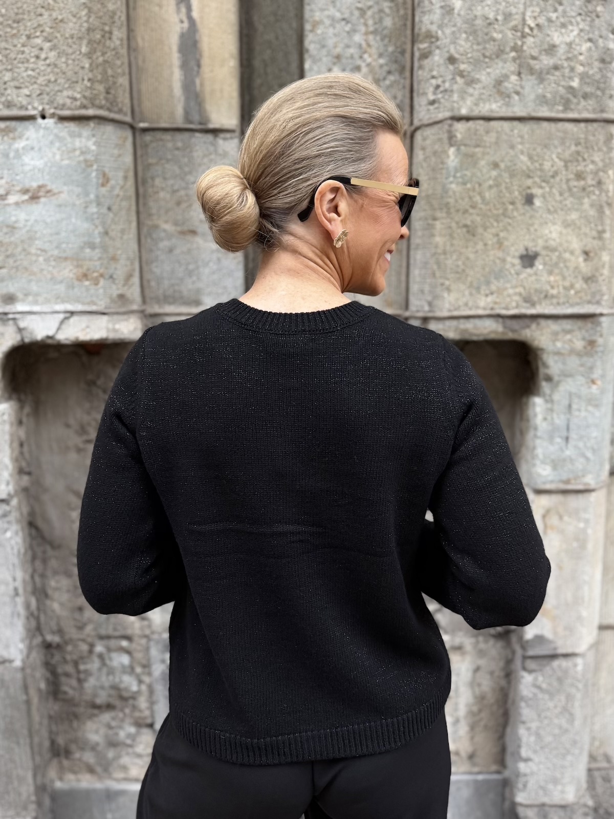 Nylah neuletakki; musta - Image 5
