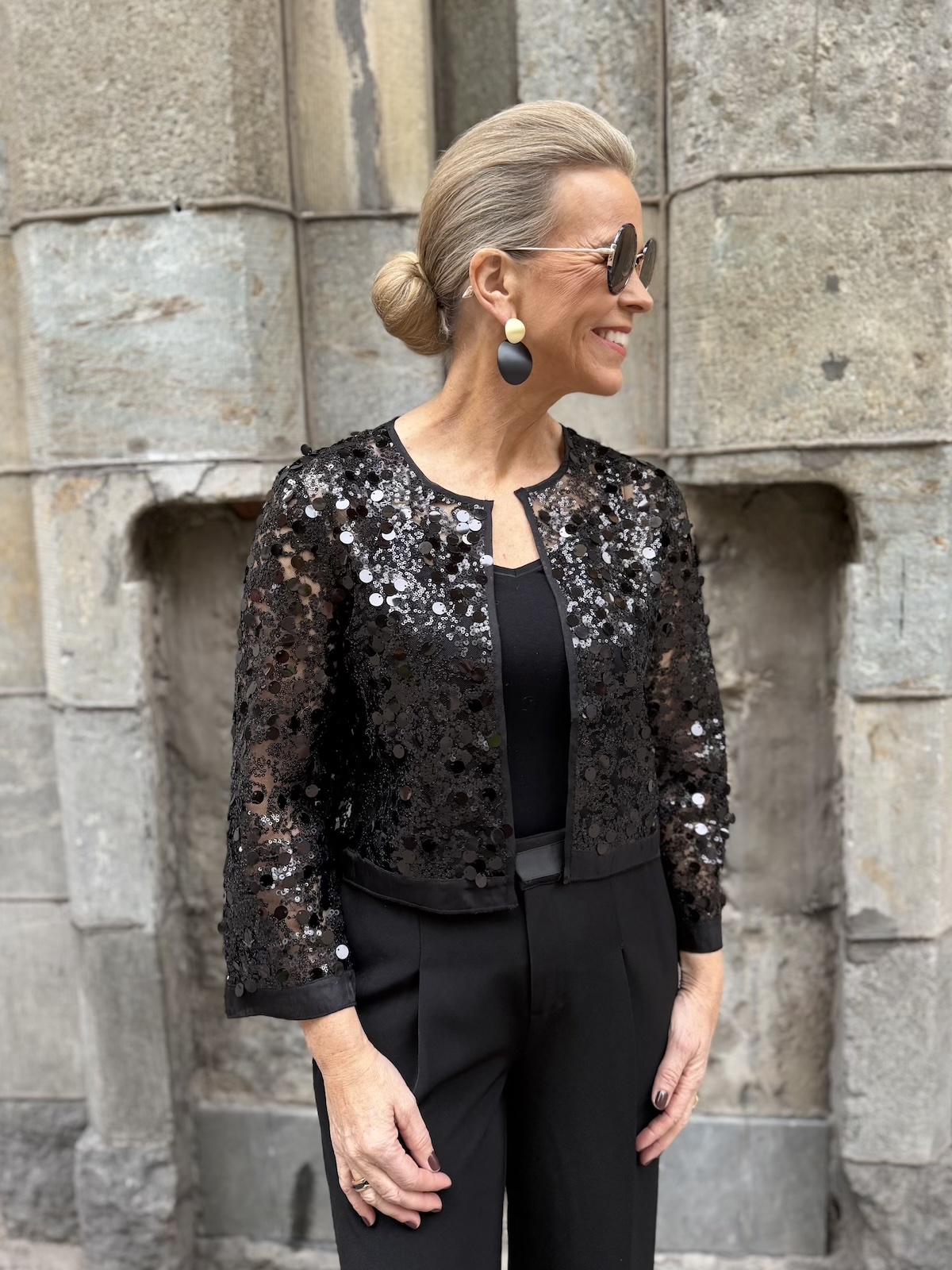 Davina paljettibolero; musta - Image 3