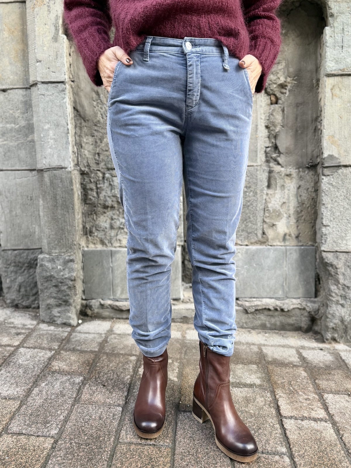 Chino baby samettihousut; grisaille