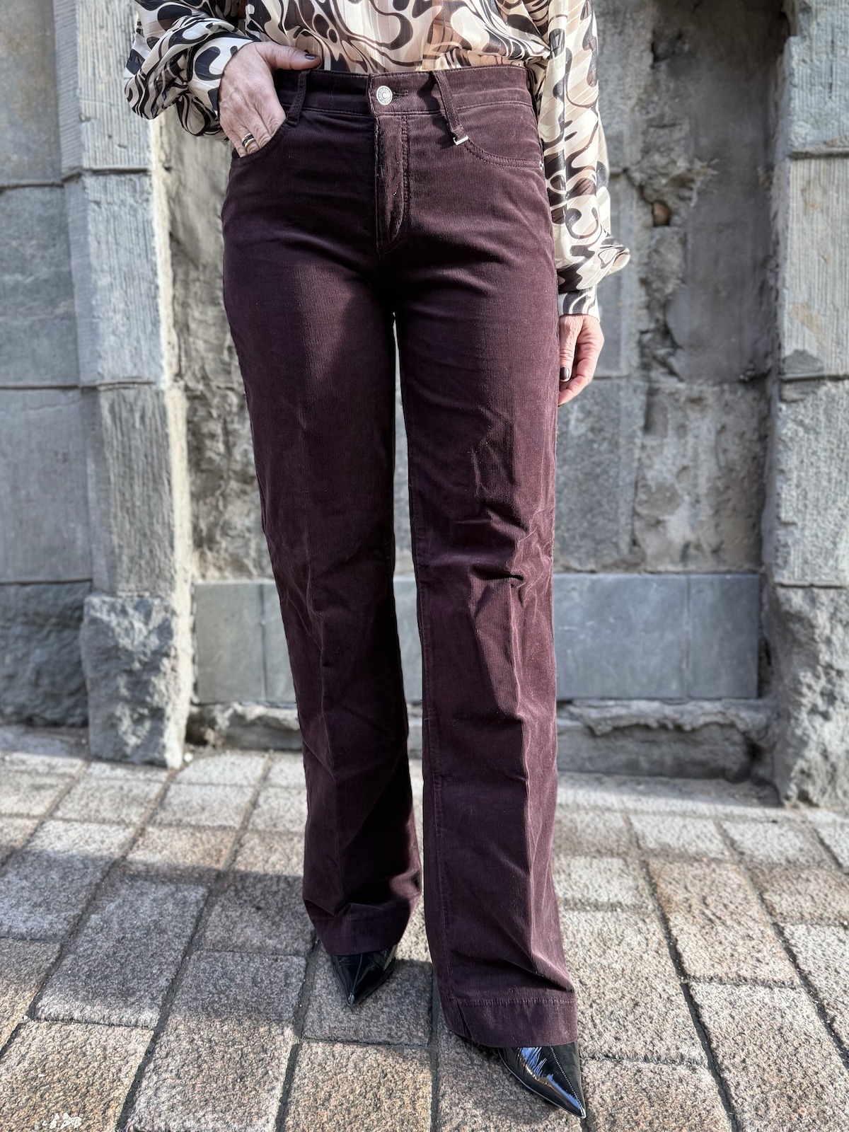 Wide samettihousut 30" ja 32"; smoky purple