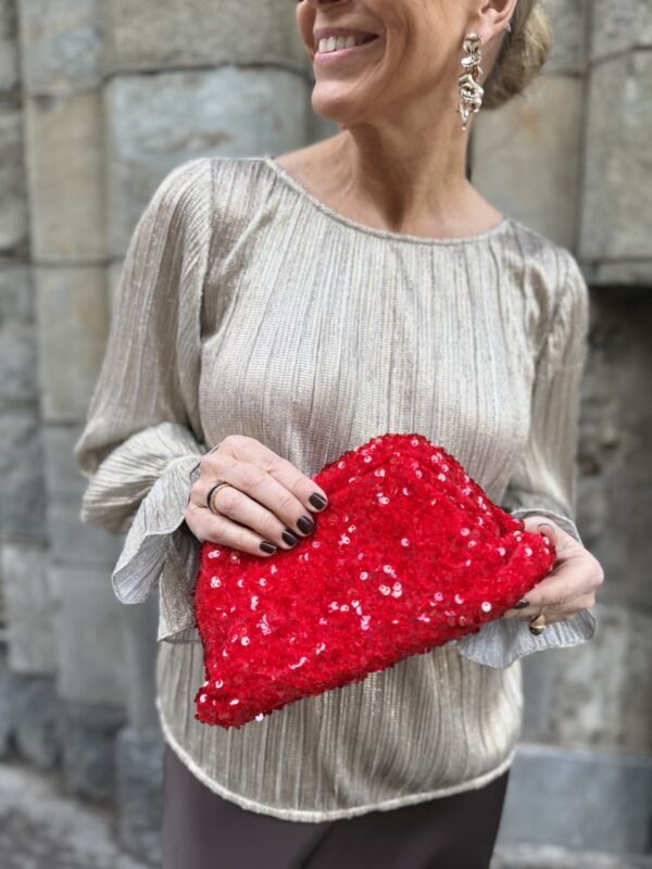 Dalina paljetticlutch; punainen