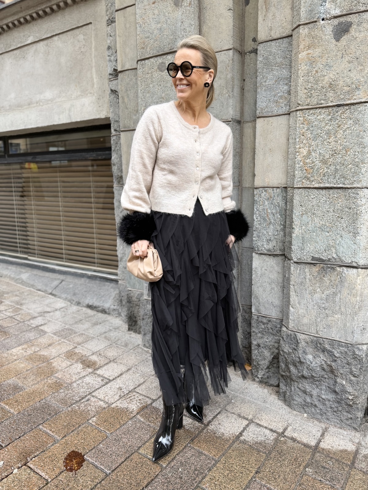 Ulja neuletakki; luonnonvaalea - Image 6