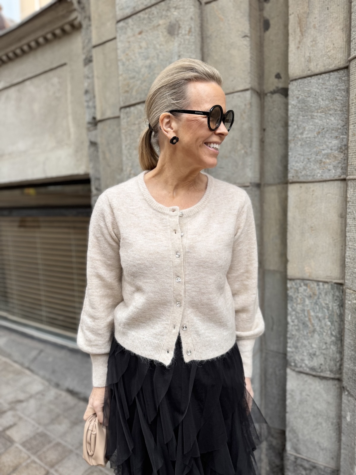 Ulja neuletakki; luonnonvaalea - Image 2