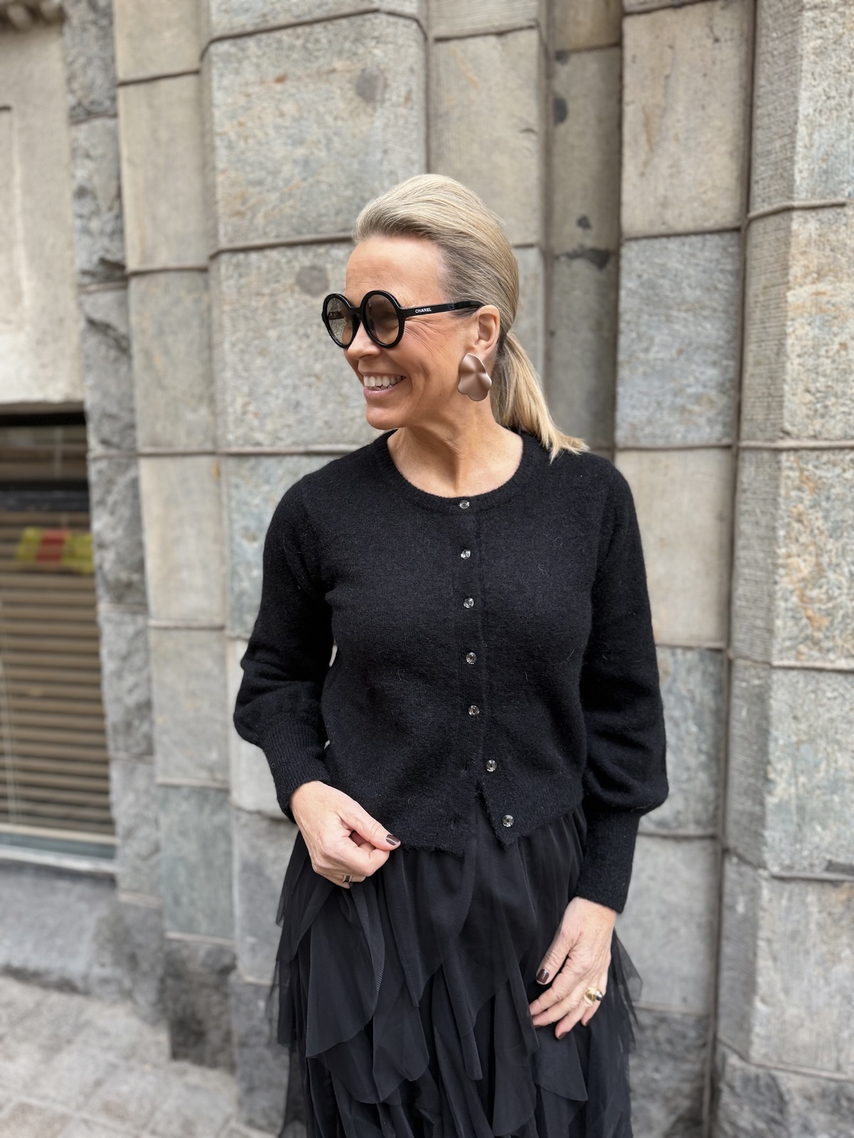 Ulja neuletakki; musta - Image 3