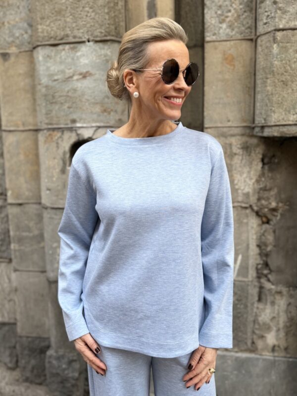 Gincent pitkähihainen paita; meleerattu vaaleansininen