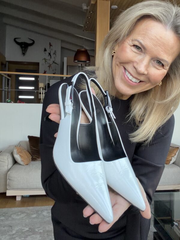 Ruby slingback korkokengät; valkoinen