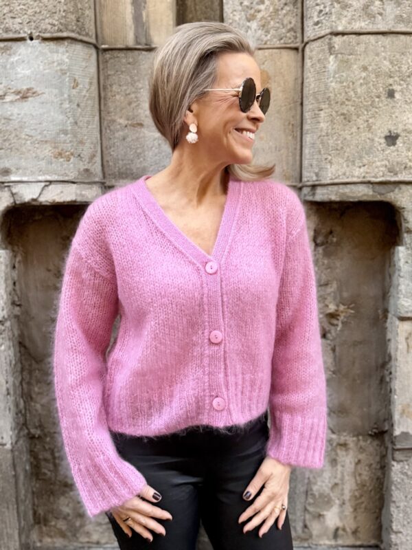 Zendaya neuletakki;vaaleanpunainen