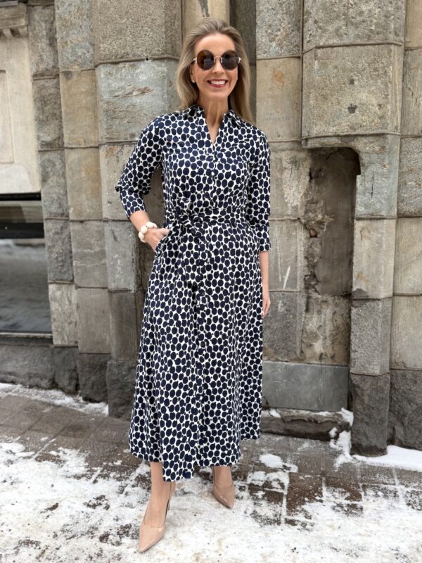 Kaitly midimekko; sininen/valkoinen