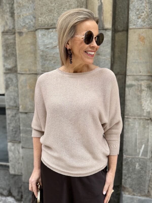 Dolman lepakkoneule; beige