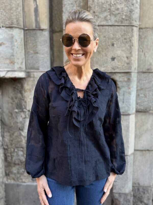 Zaira fyrrykauluspaita; tummansininen