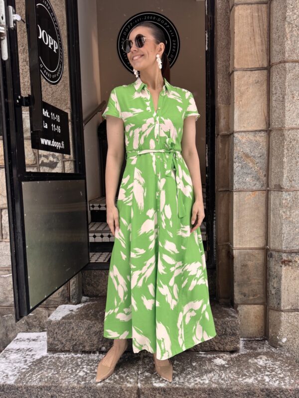 Arjana midimekko; vihreä/valkoinen