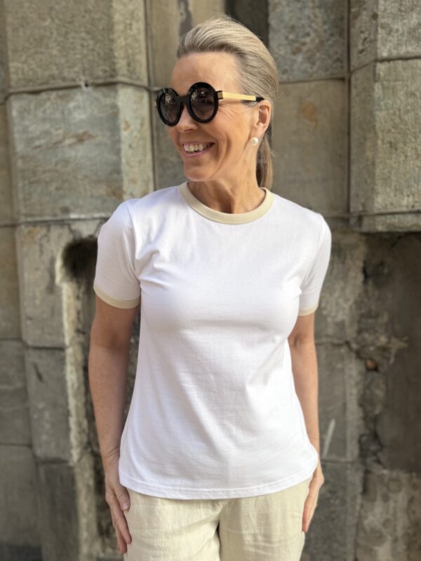 Angelita t-paita; valkoinen/beige