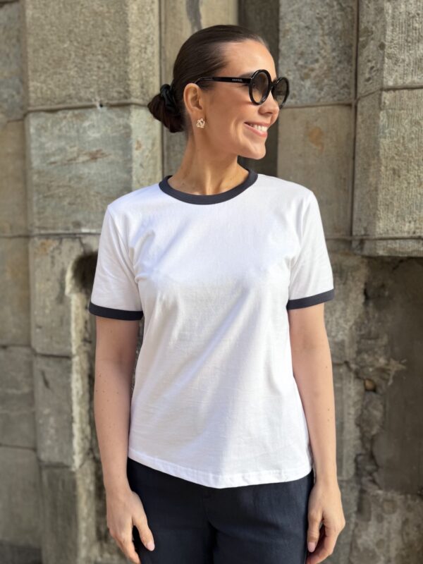 Angelita t-paita; valkoinen/tummansininen