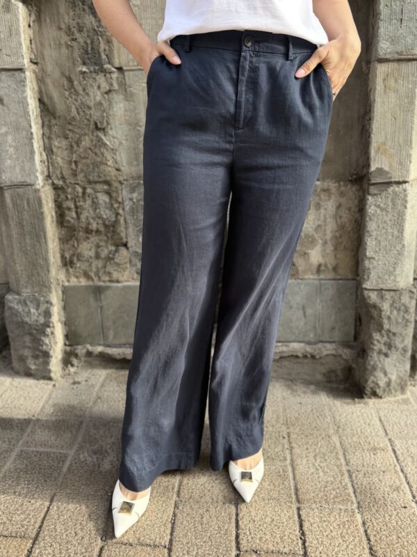 Ninnes pellavahousut; tummansininen