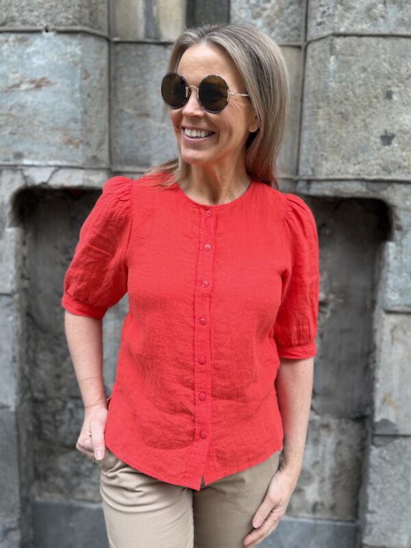 Azra pellavapaita; poppy red