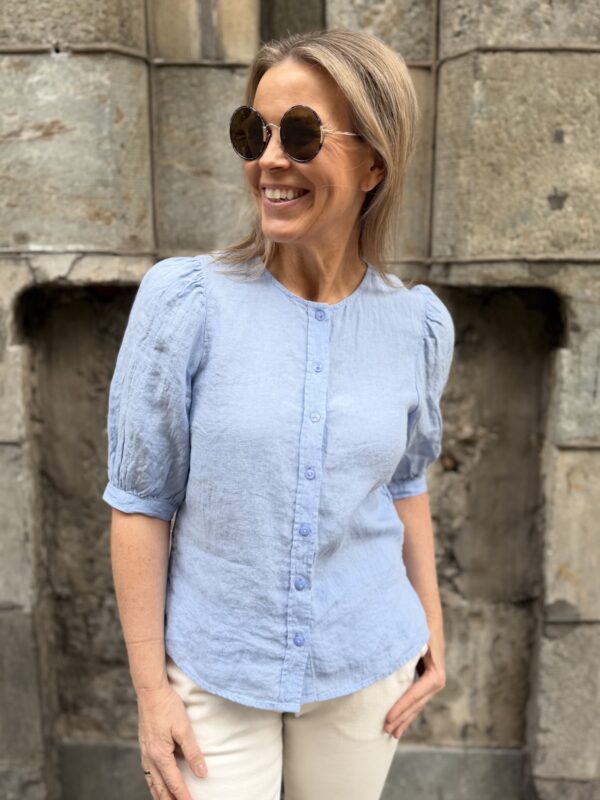 Azra pellavapaita; vaaleansininen