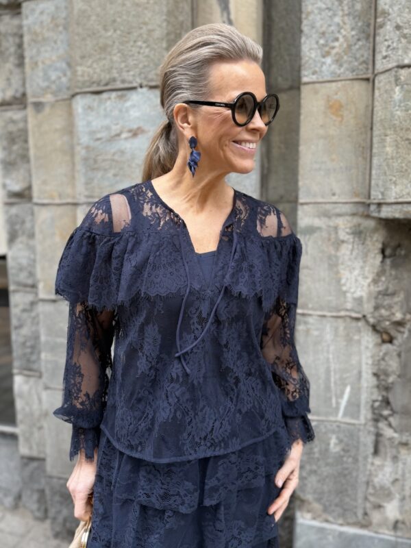 Amilie pitsipaita; sininen